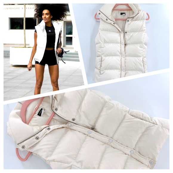 J. Crew Jackets & Blazers - J.Crew White/Ivory Winter Down fill Puffer Vest size small